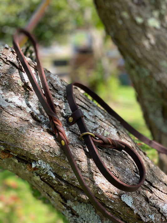 Braided 5ft Leather Slip Leash