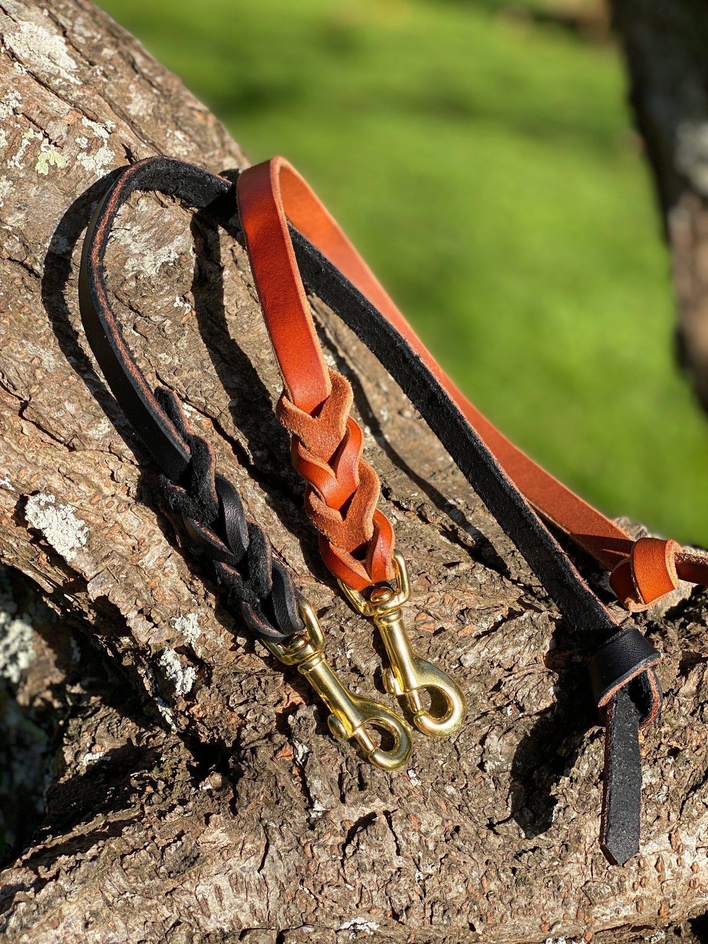 Training Grab Tabs - Braided Latigo Leather