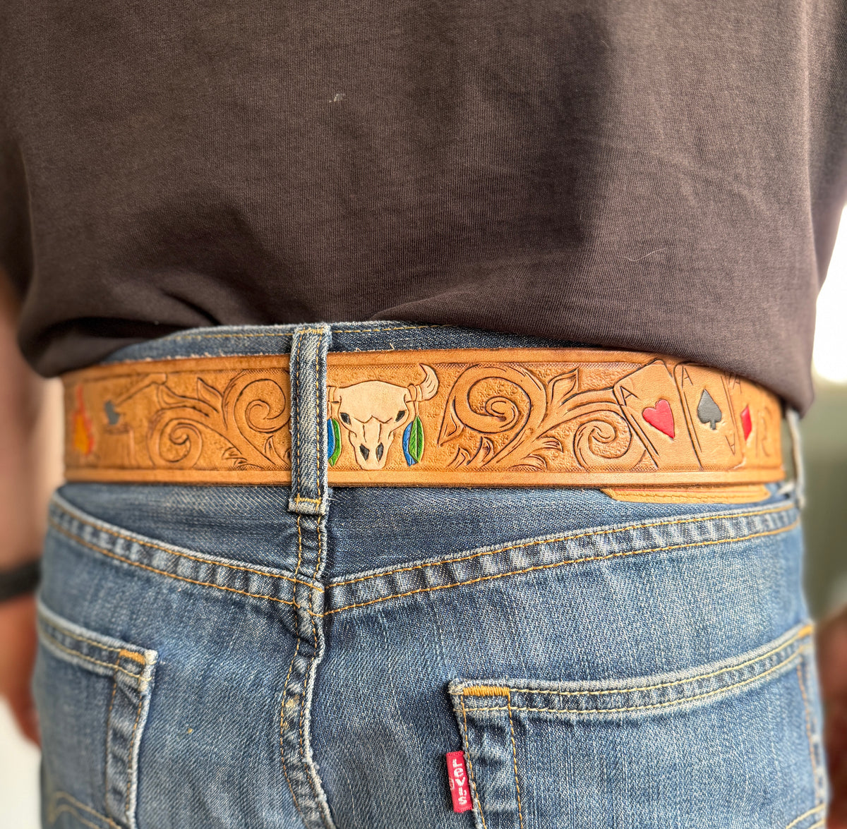 Custom Tooled Leather Belt