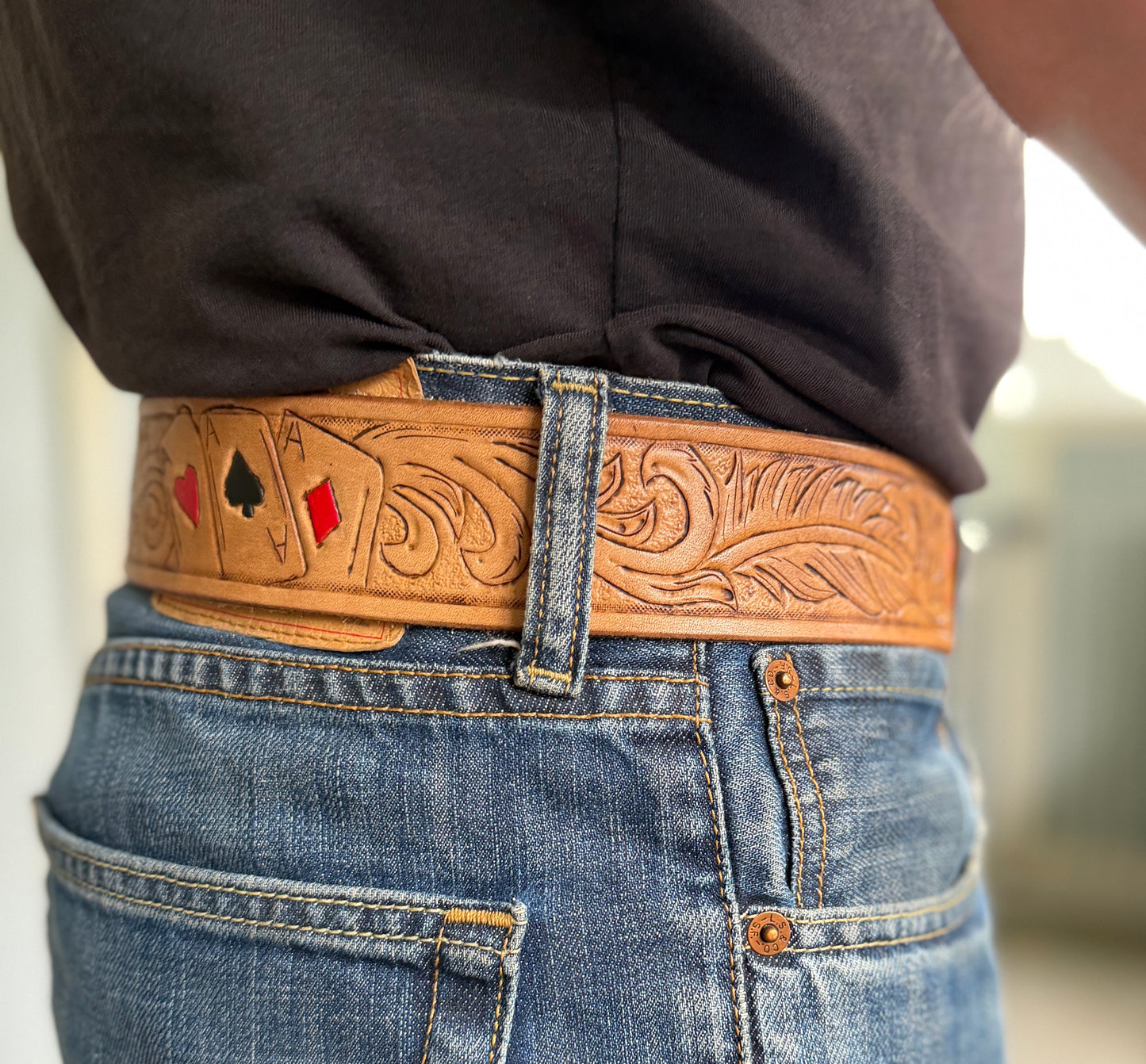 Custom Tooled Leather Belt