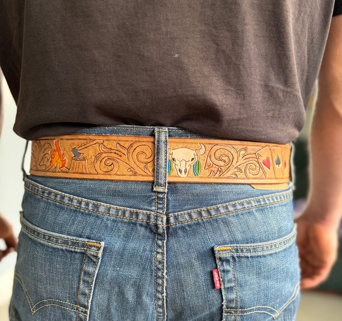 Custom Tooled Leather Belt
