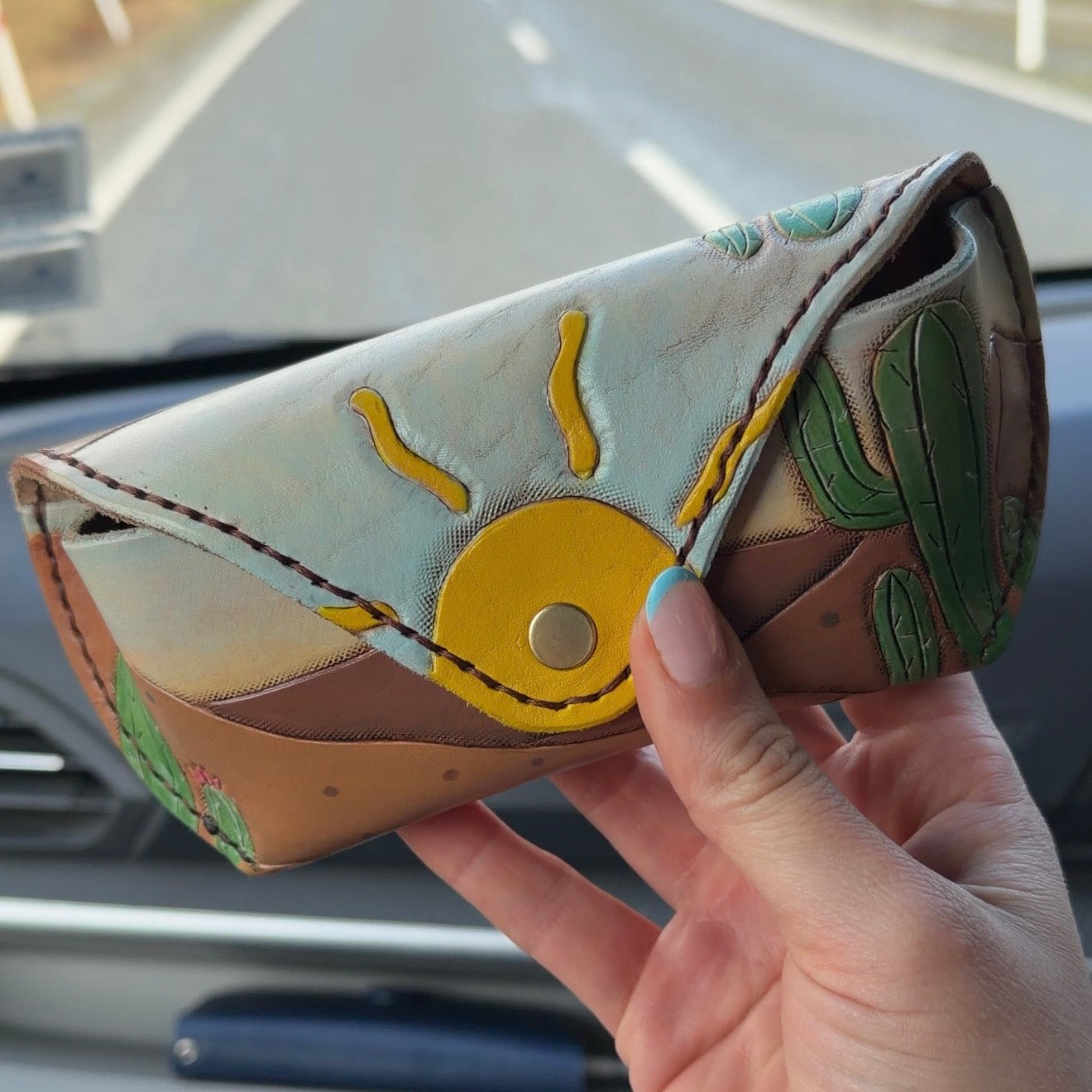 Custom Tooled Leather Glasses Case