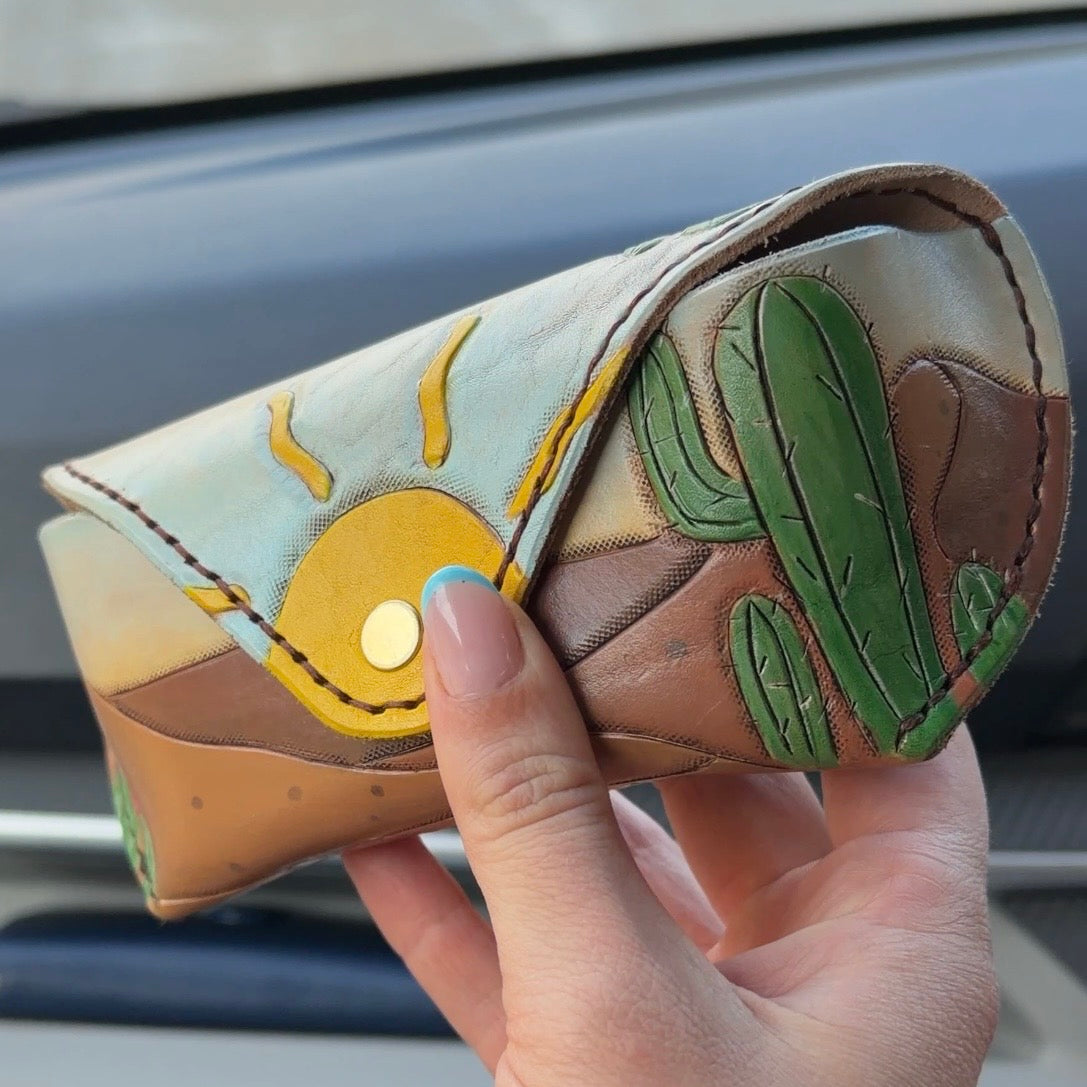 Custom Tooled Leather Glasses Case