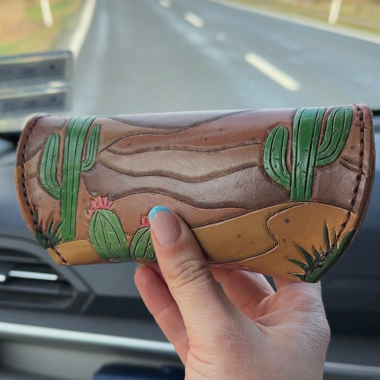 Custom Tooled Leather Glasses Case