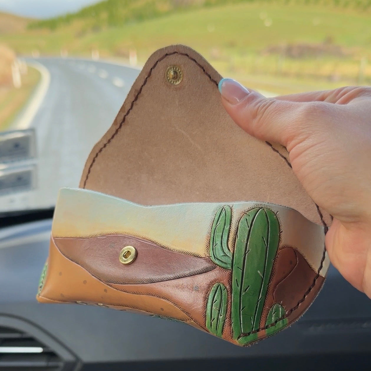 Custom Tooled Leather Glasses Case