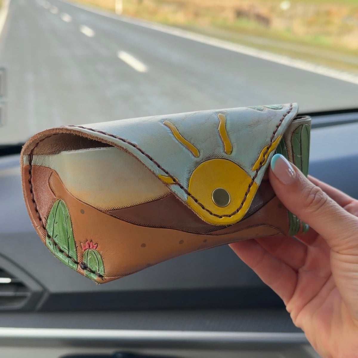 Custom Tooled Leather Glasses Case