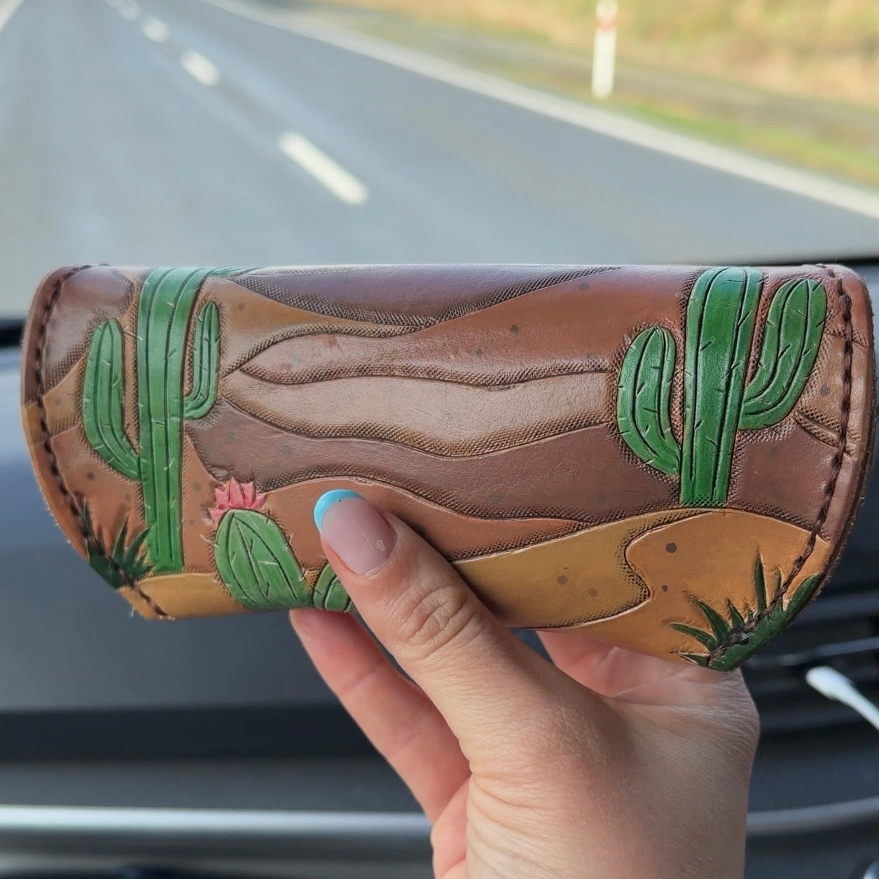 Custom Tooled Leather Glasses Case